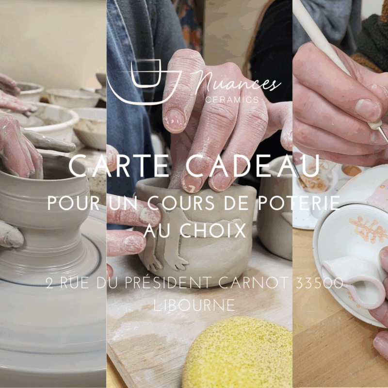 Carte cadeau pour un cours de poterie au choix