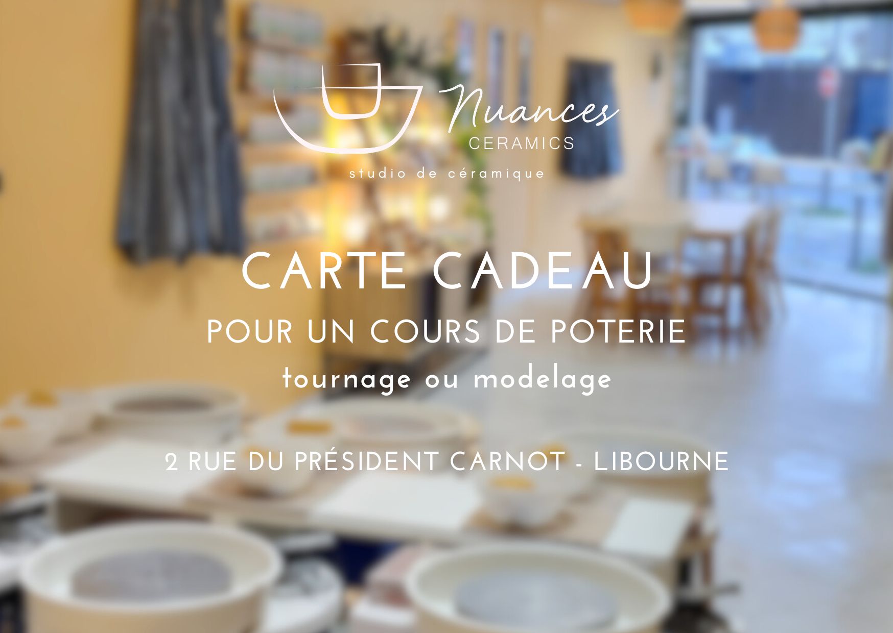 Carte cadeau pour un cours de poterie
