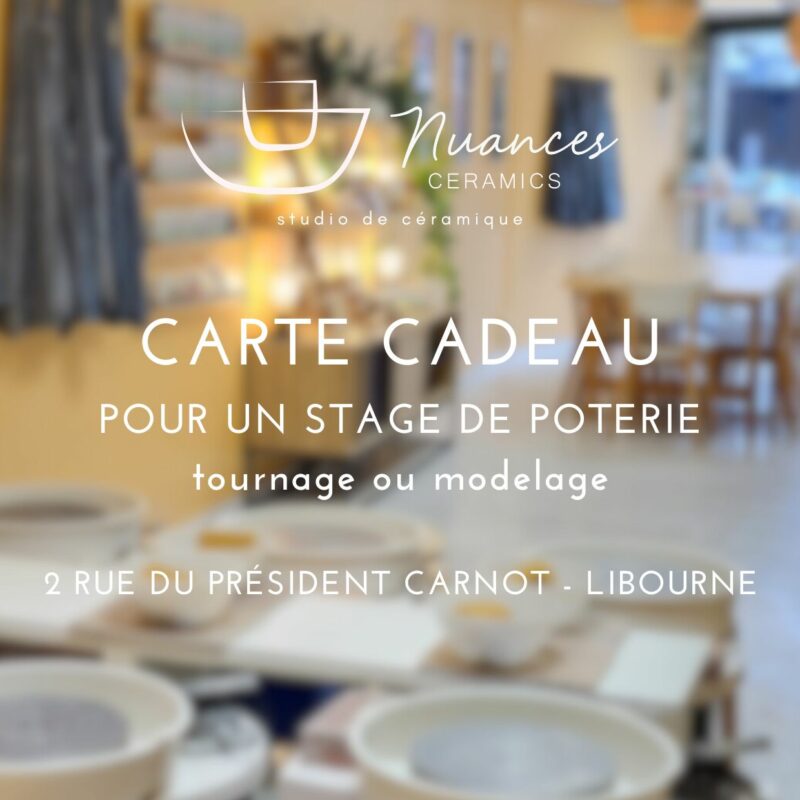 Carte cadeau stage de tournage ou modelage