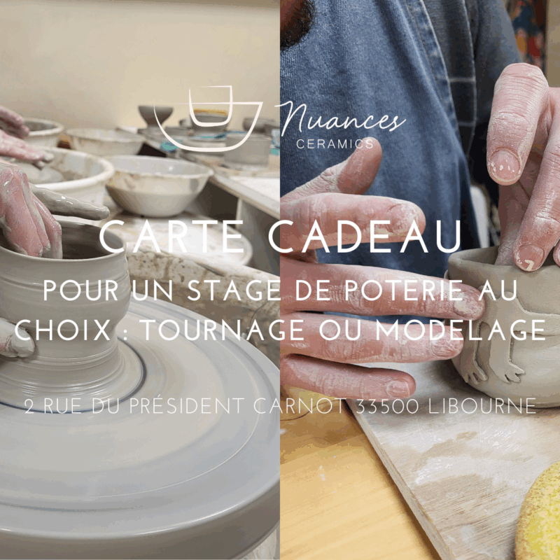 Carte cadeau stage de tournage ou modelage